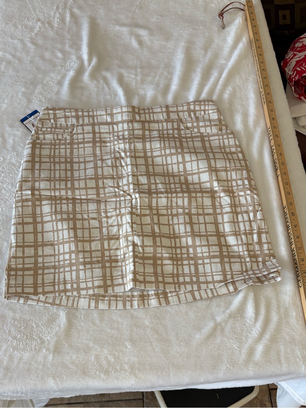 Hilary Radley Beige Plaid Skort new